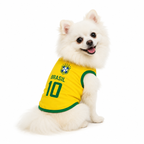 Roupinha Copa do Mundo Brasil - TorcidaPet™ com Número para Pets