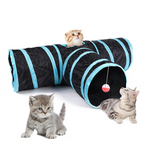 Túnel Dobrável para Gatos com Brinquedos Interativos