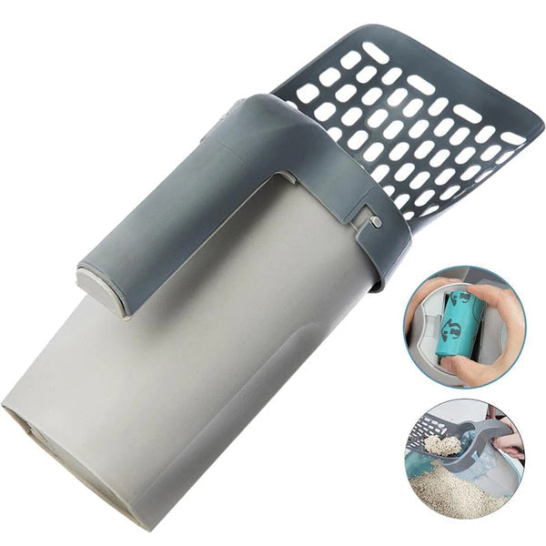 Cat Scoop - Pá Higiênica para Gatos com Dispenser Embutido + Saco Coletor Descartável