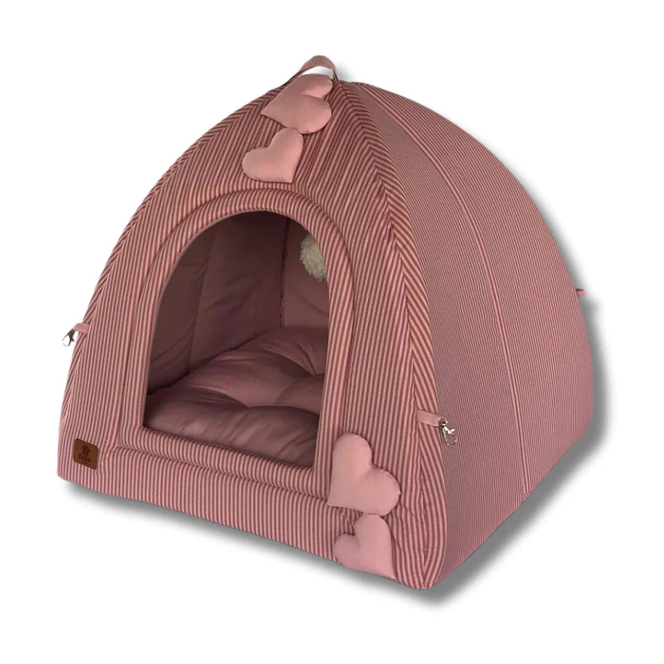 Cama Toquinha Pet Iglu Luxo com Almofada Removível para Cães e Gatos – CozyIglu™