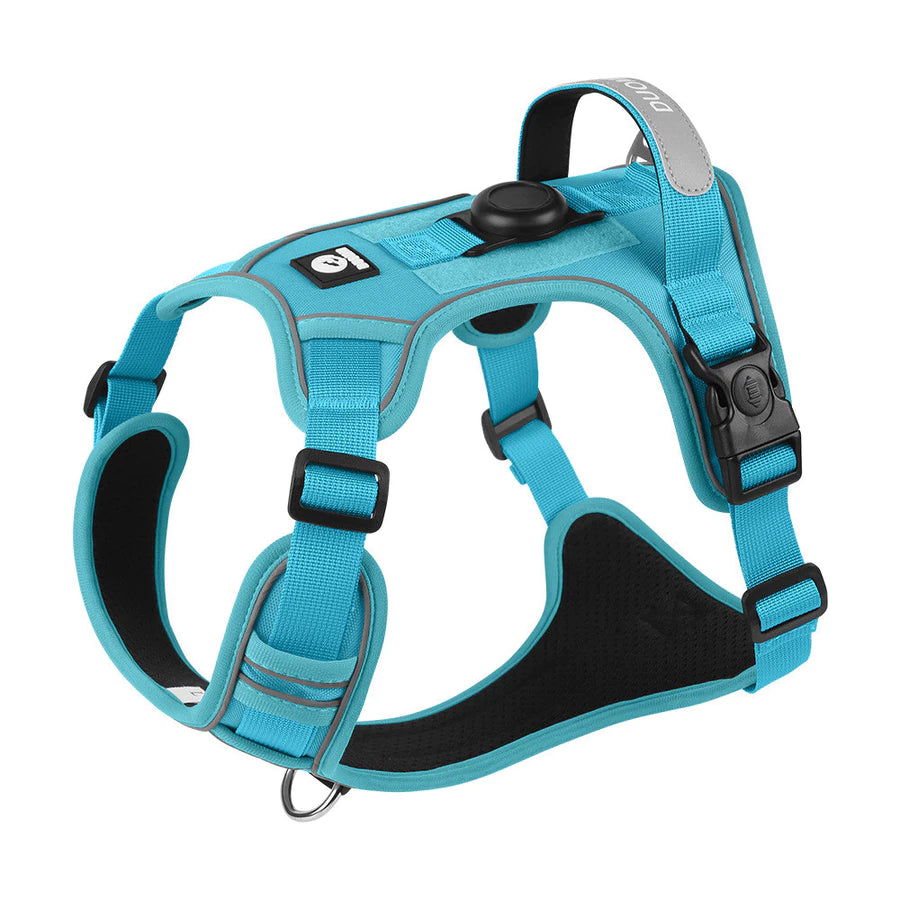 Peitoral Refletivo Ajustável para Cães com Suporte para AirTag – Confortável e Seguro