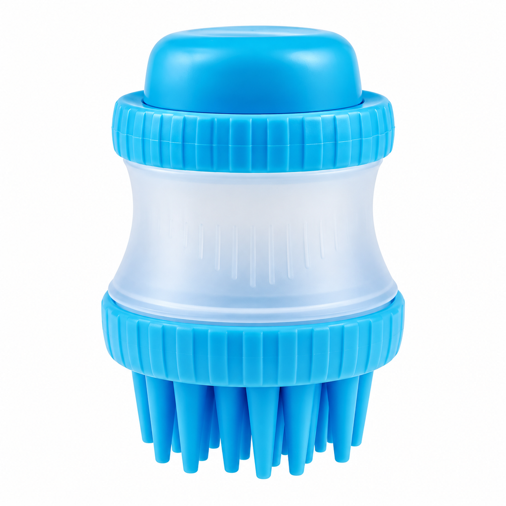 Escovinha Prática de Silicone Porta Shampoo para Pets.
