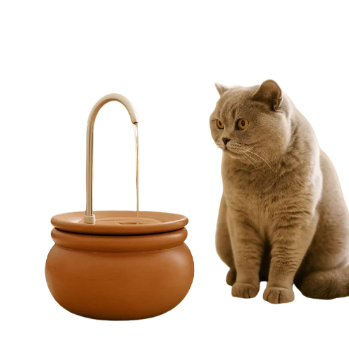 Bebedouro em Cerâmica Sustentável com Filtro de Barro 2,5L para Cachorro e Gato Bivolt HydroClay