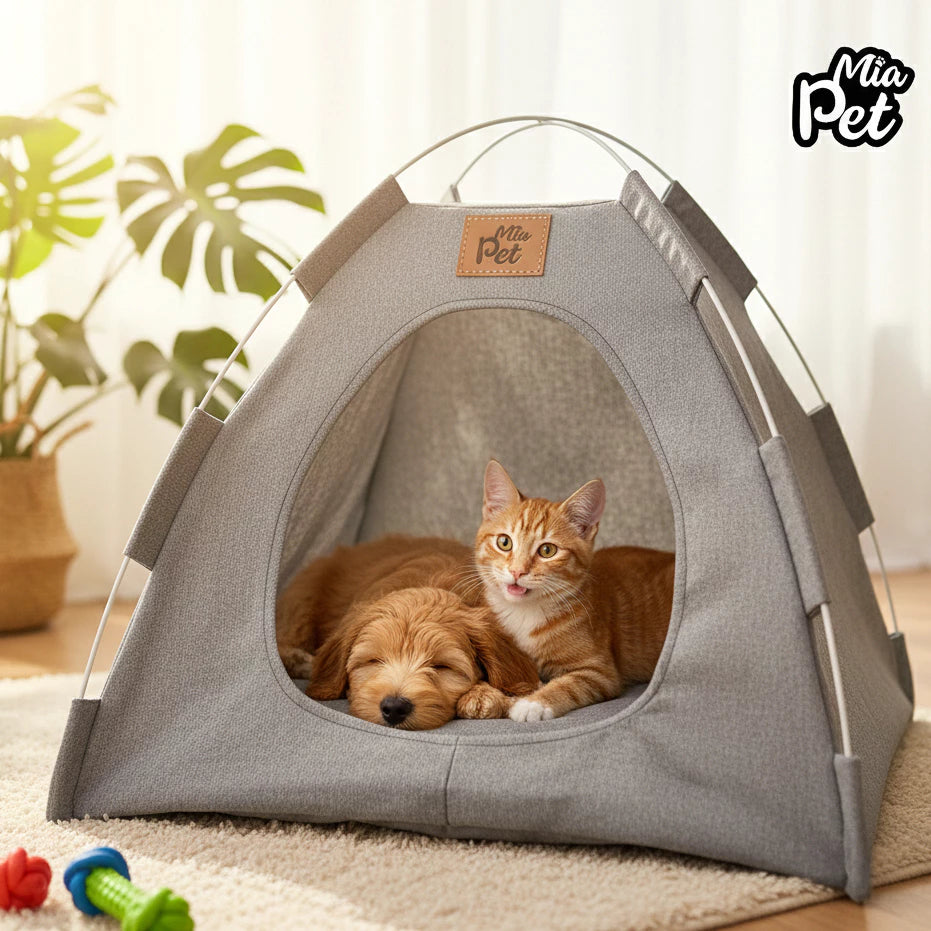 Barraca e Cama Dobrável Para Cães e Gatos - Mia Pet™