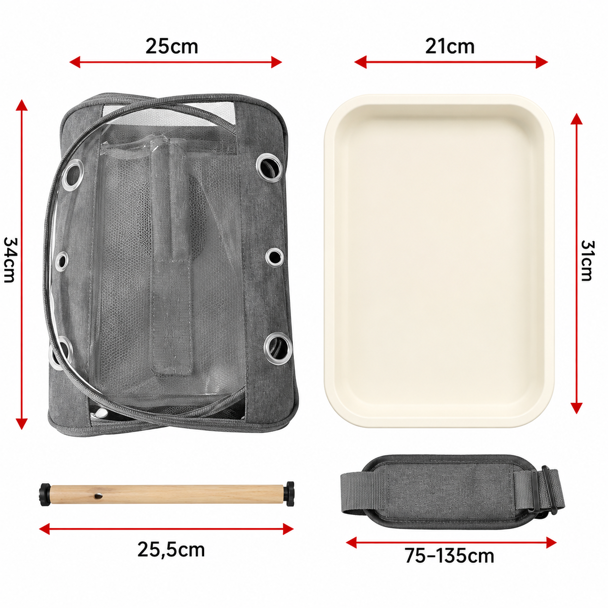 Bolsa de Transporte Portátil para Pássaros - Papagaio, Calopsita e Periquito