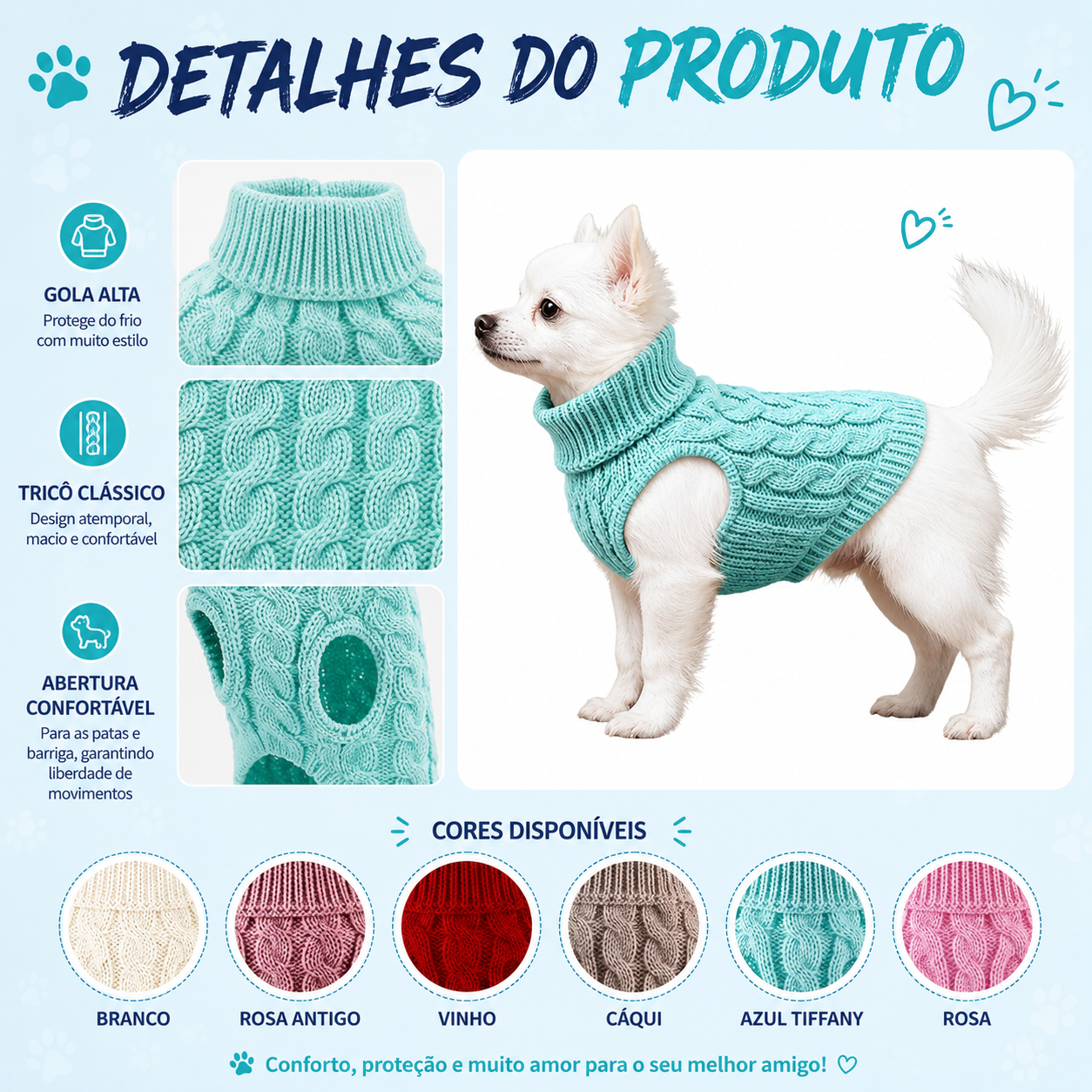 Suéter de Lã Premium - WinterPaws™ para Cães