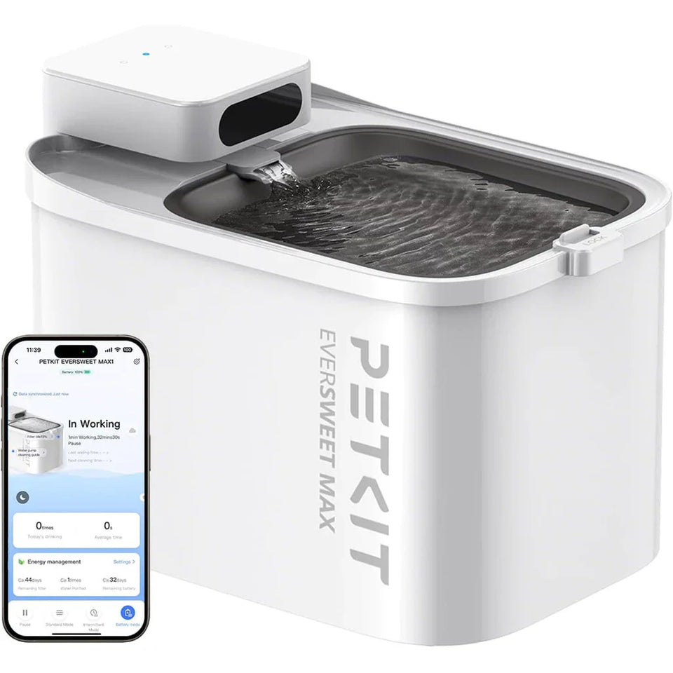 Fonte de Água Sem Fio 3L para Pets com Monitoramento por App – PETKIT Eversweet Max | Hidratação Inteligente