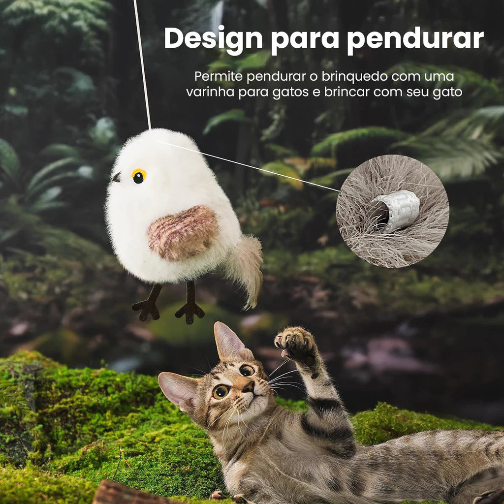 Brinquedo Interativo Pássaro para Gatos com Sensor de Toque, Som e Movimento – NewPet